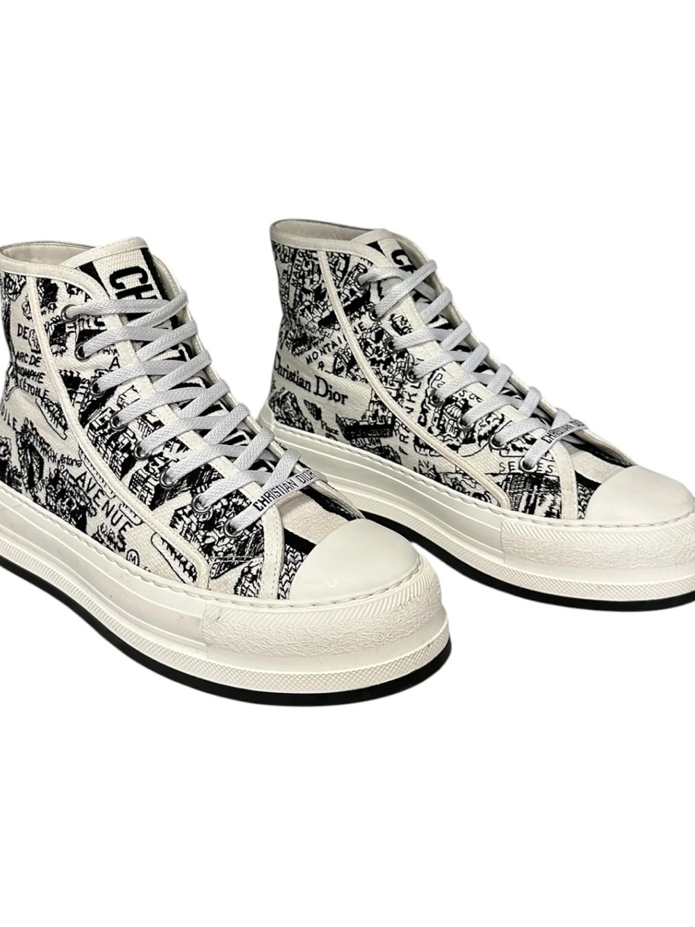 Christian Dior Black & White High-Top Sneakers